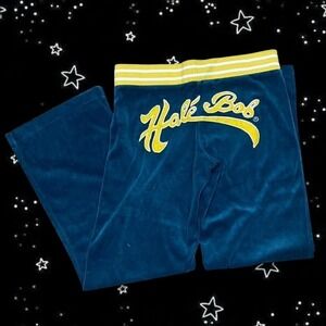 vintage y2k blue and yellow velour Hale Bob tracksuit pants